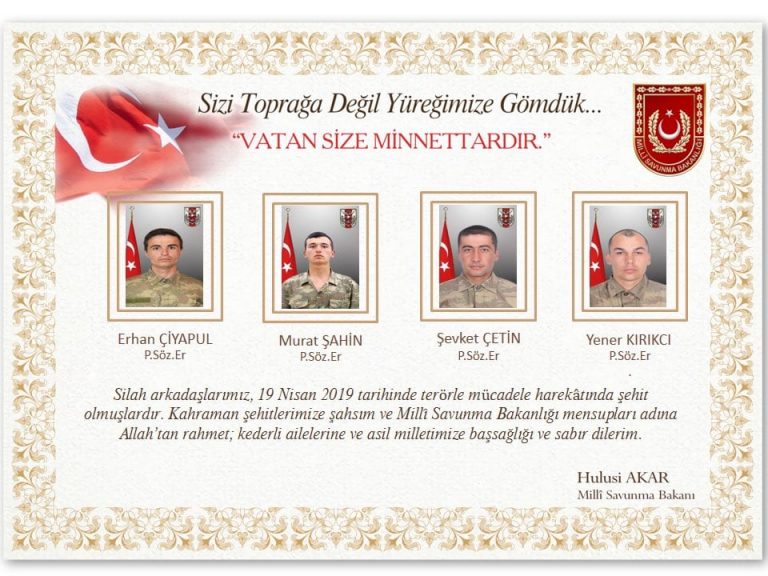 Irak sınırında çatışma, 4 asker şehit!