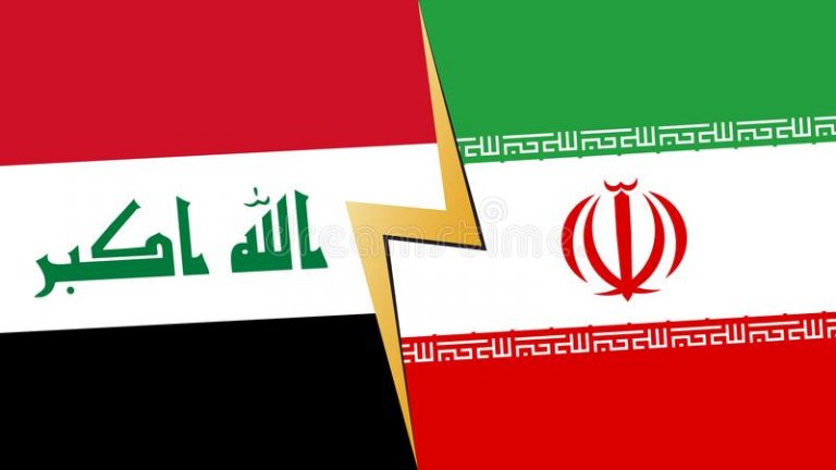 iraq-e-irán-financieros-concepto-diplomático-de-la-crisis-illus-del-vector-113042407