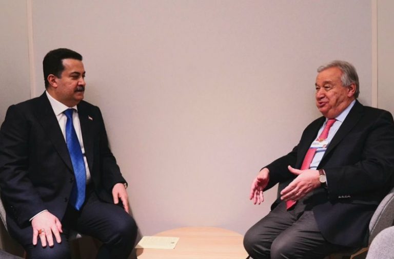 The-Iraqi-Prime-Minister-Mohammed-Shia-Al-Sudani-and-the-Secretary-General-of-the-United-Nations-Antonio-Guterres.-Photo-PMO-850x560